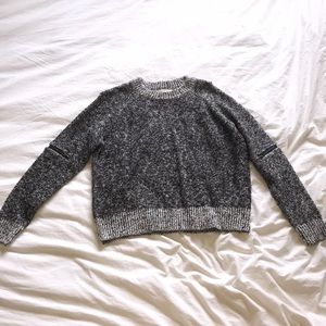 Cropped Black and White Sweater